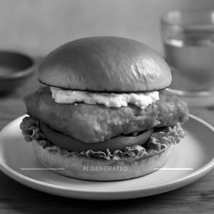 Fried fish burger
