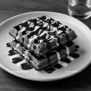 Dark and White Chocolate Waffle