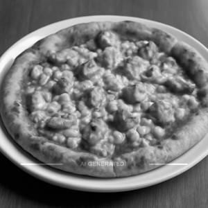 Corn and chicken pizza