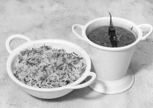 Dal fry [300 g] and jeera rice [300 g]