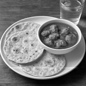 3 Phulka With Boneless Chicken Curry