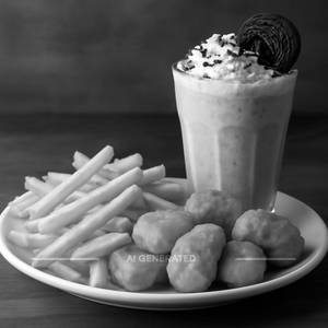 French Fries + Chicken Nuggets + Oreo Shake
