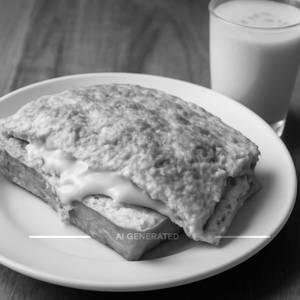 Double Egg Cheese Bread Omelette + Chilled Badam Milk