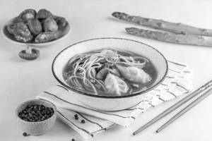 Asian Noodles Chicken Dumpling Soup