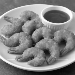 Golden fried prawns