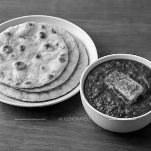3 phulka with methi chaman