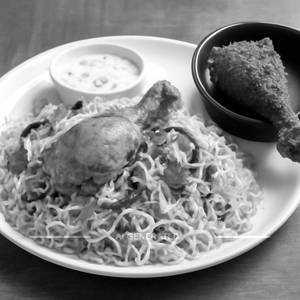 Chicken Dum Biryani with Chicken Joint fry