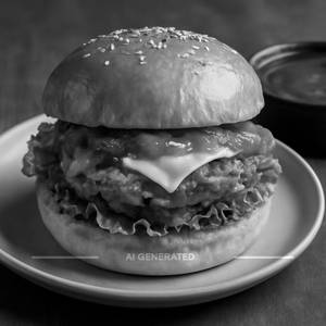 Schezwan Chicken Cheese Burger
