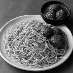 Hakka noodles with Manchurian