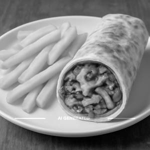 Italian chiken shawarama with fries 