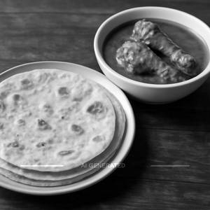 3 pulka and chicken curry                                                                                                           