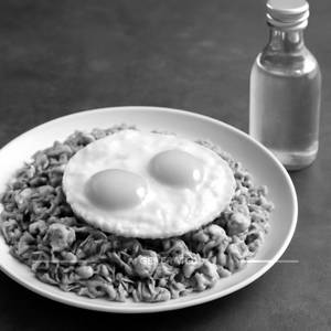 Double egg with chicken rice