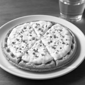 Kiki and cream waffle pizza