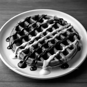 Dark and white chocolate waffle