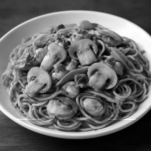 Egg mushroom noodles