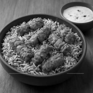 Soya Chaap Biryani With Raita