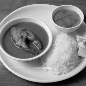Plain Rice + Fish Curry