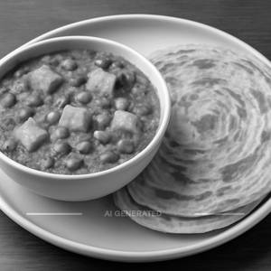 Mutter Paneer (Half) 2 Laccha Parantha