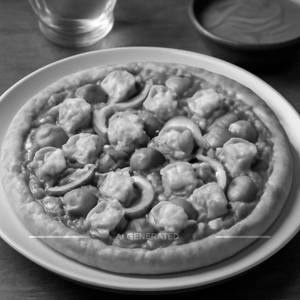 Paneer onion capsicum pizza with desi makhani sauce