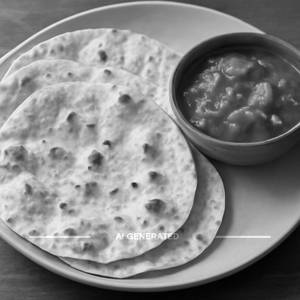 3 phulka with tomato