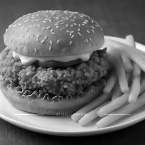Fresh Chicken Zinger Burger With Fries
