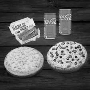 Cheese Corn Pizza [regular] + Garlic Bread + Cold Drink