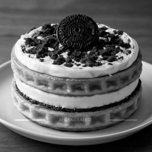 Milk oreo waffle cake double layer