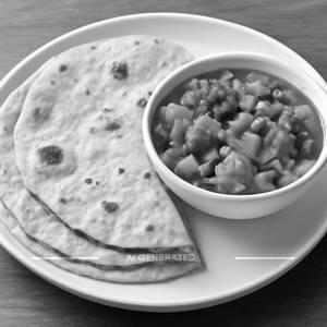 3 phulka with mix veg curry