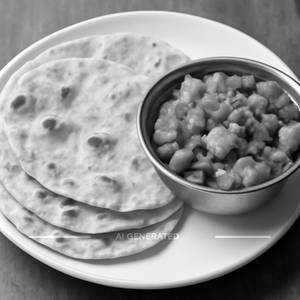 3 phulka with mix veg curry