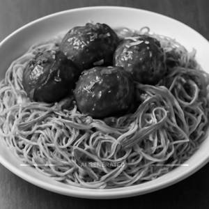 Chicken manchurian singapuri noodles
