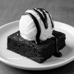 Brownie with ice cream