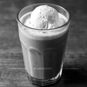 Cold coffee with ice cream vanilla