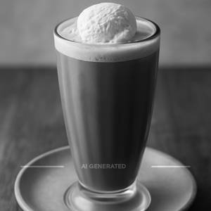 Cold coffee with vanilla ice cream