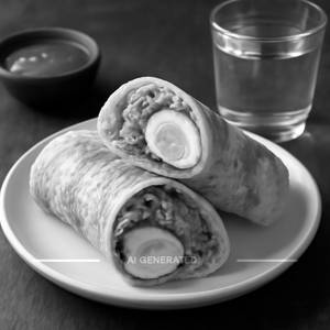 Egg with chicken roll