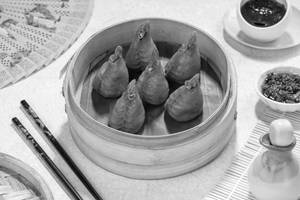 Blue Pea And Spicy Asparagus Dumplings (Mc)