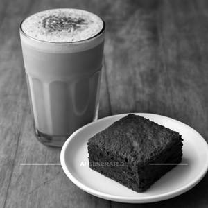 Cold coffee with brownie 