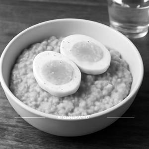 Oat meal with boiled eggs