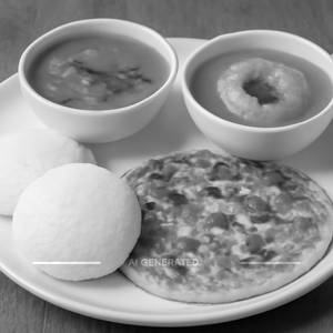Idli sambar + Uttappa + Rassa vada                                                                                 