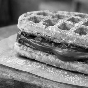 Molten Milk Chocolate Waffle Sandwich