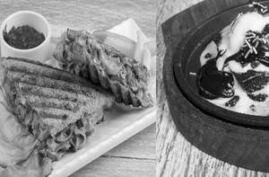Tandoori Paneer Panini With Brownie Ice Cream