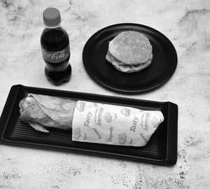 Paneer Roll 1 Piece With Veg Burger And 1 Coke Soft Beverage [200 Ml]