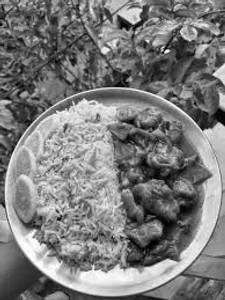 Veg Fried Rice with Chicken Butter Masala