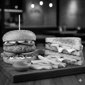 Veg Burger  +  Bombay Cheesee Grilled Sandwich