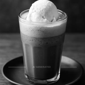 Cold coffee with vanilla ice cream
