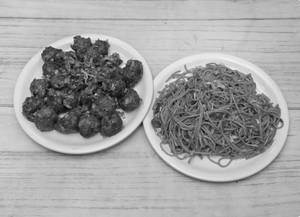 Veg Hakka Noodles [350 G] With Veg Manchurian Dry [350 G]