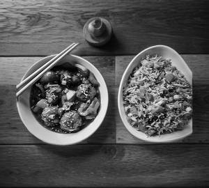 Mix fried rice+  veg manchurian