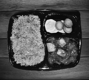 Veg chilli garlic  fried rice +  chilli paneer