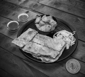Egg mutton mughlai paratha with aloo sabji