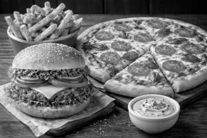 1 Pcs Double Cheese Pizza( 9"Medium Size)+Masala French Fry+1 Pcs Veg Burger