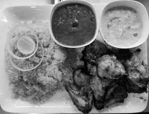 Biryani Rice With Schezwan Kabab